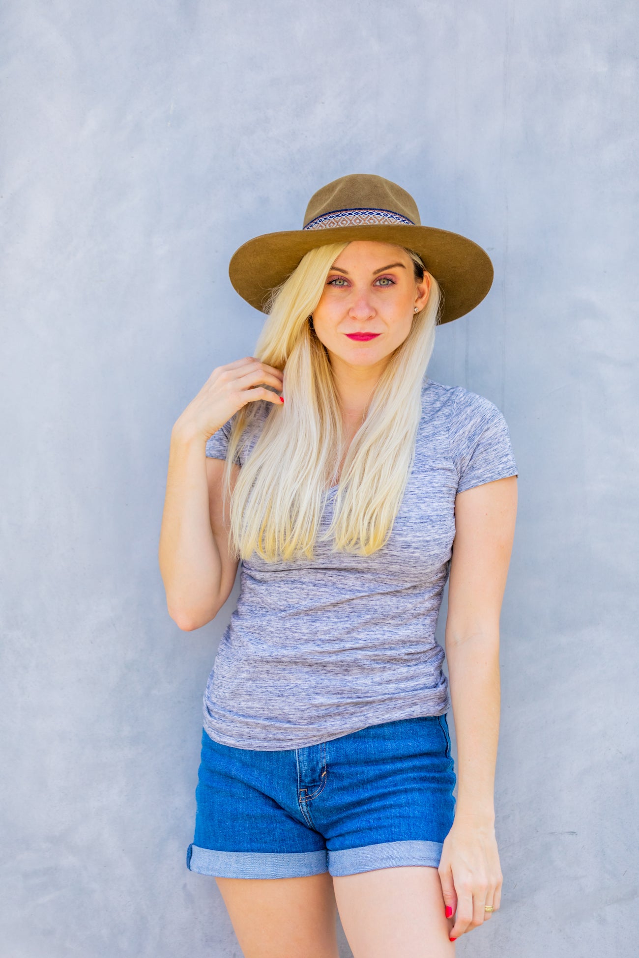 Chestnut Wool Blend Western Cowboy Brim Hat
