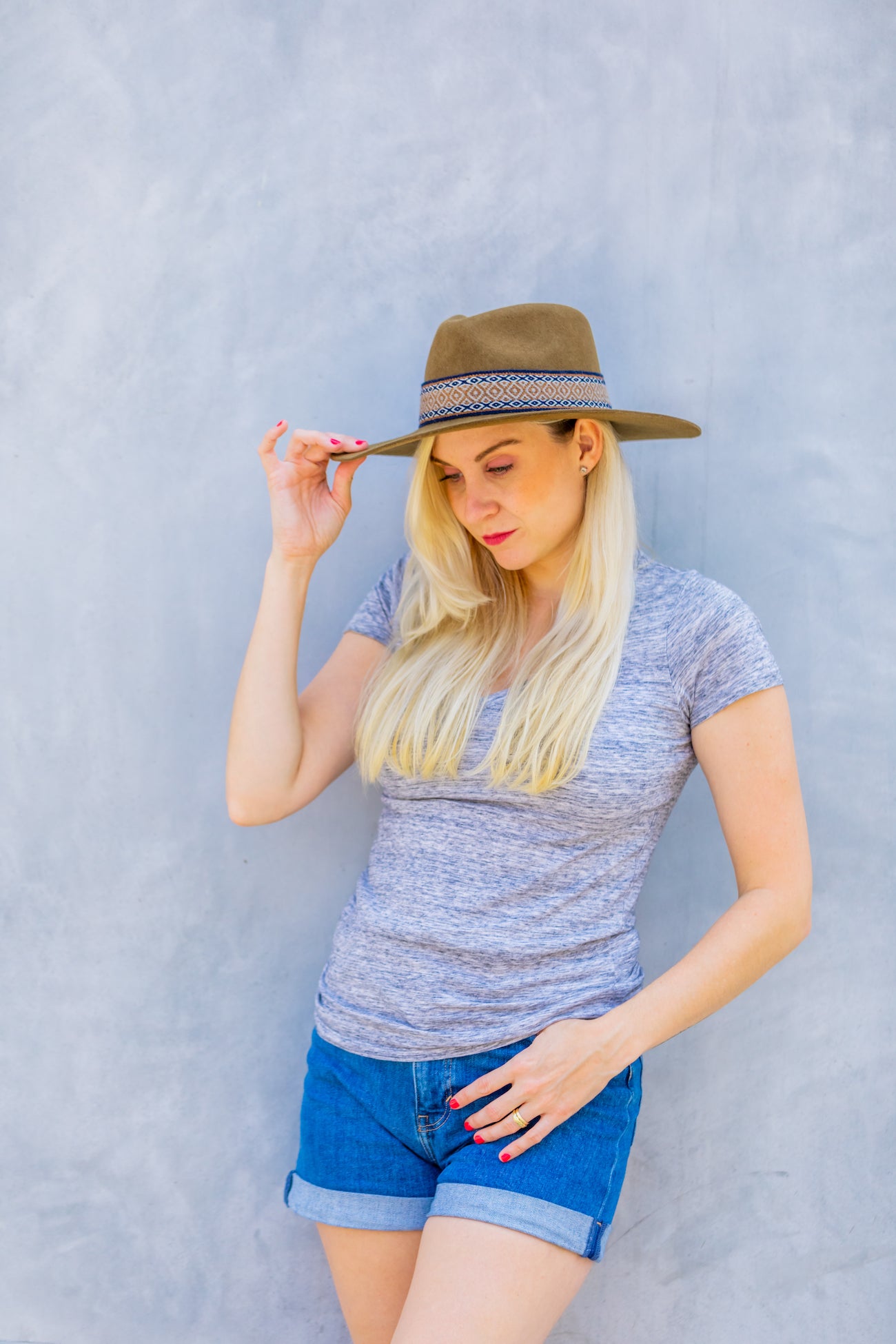 Chestnut Wool Blend Western Cowboy Brim Hat