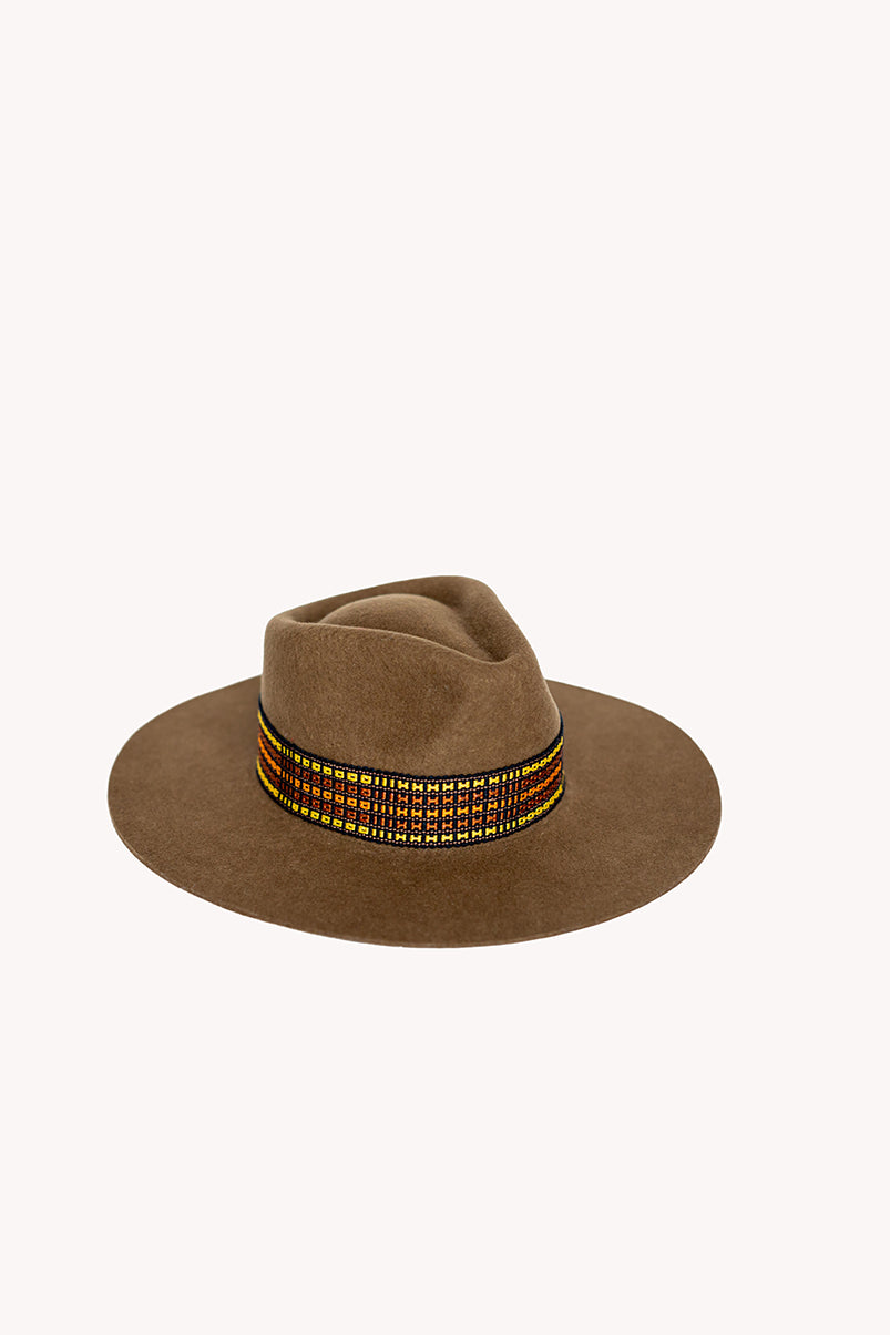 Chestnut Wool Blend Western Cowboy Brim Hat