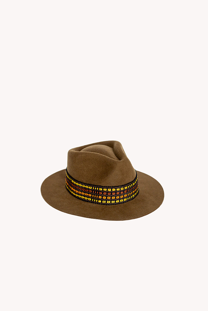 Chestnut Alpaca Wool Blend Short Brim Fedora Hat