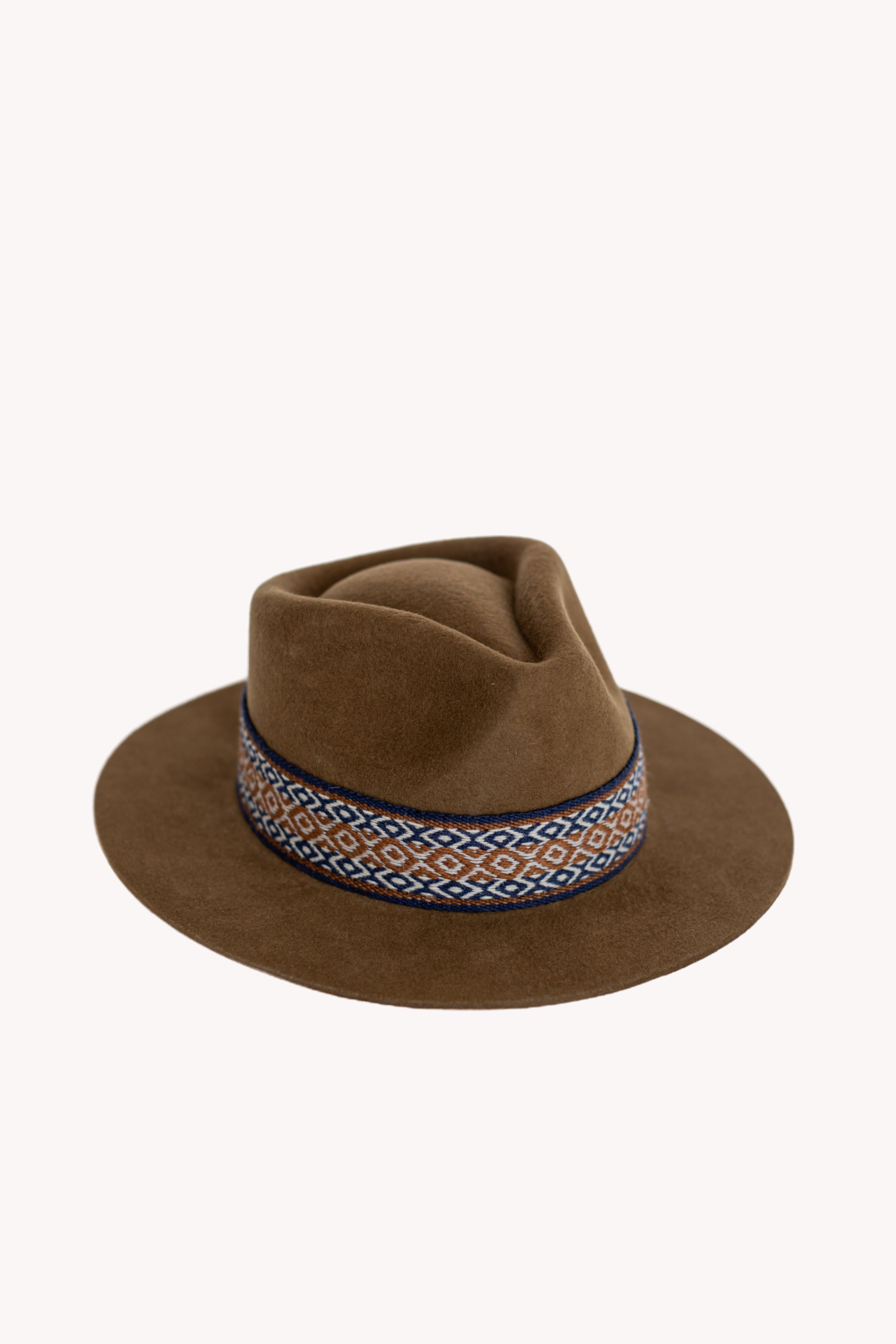 Chestnut Alpaca Wool Blend Short Brim Fedora Hat