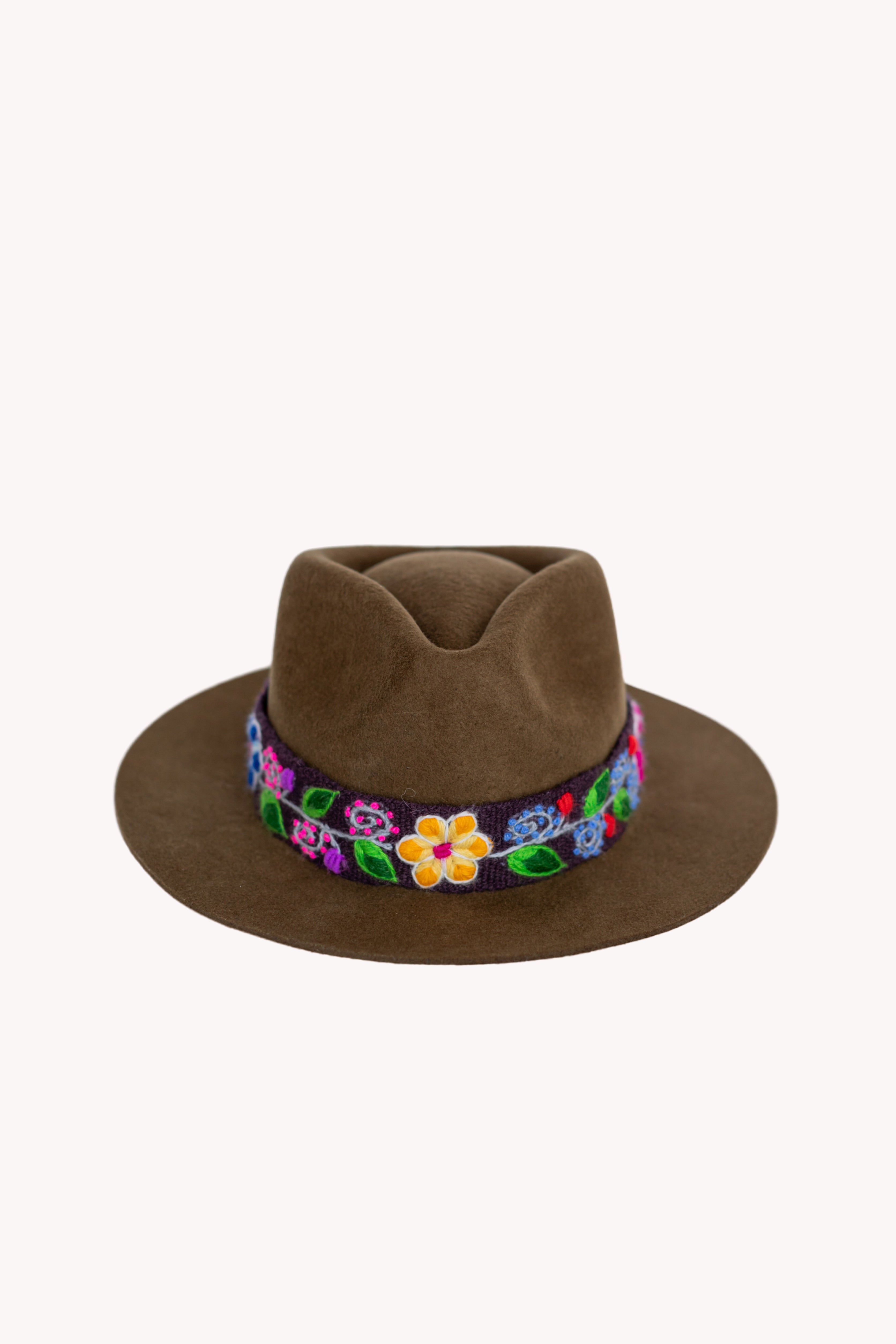 Chestnut Alpaca Wool Blend Short Brim Fedora Hat