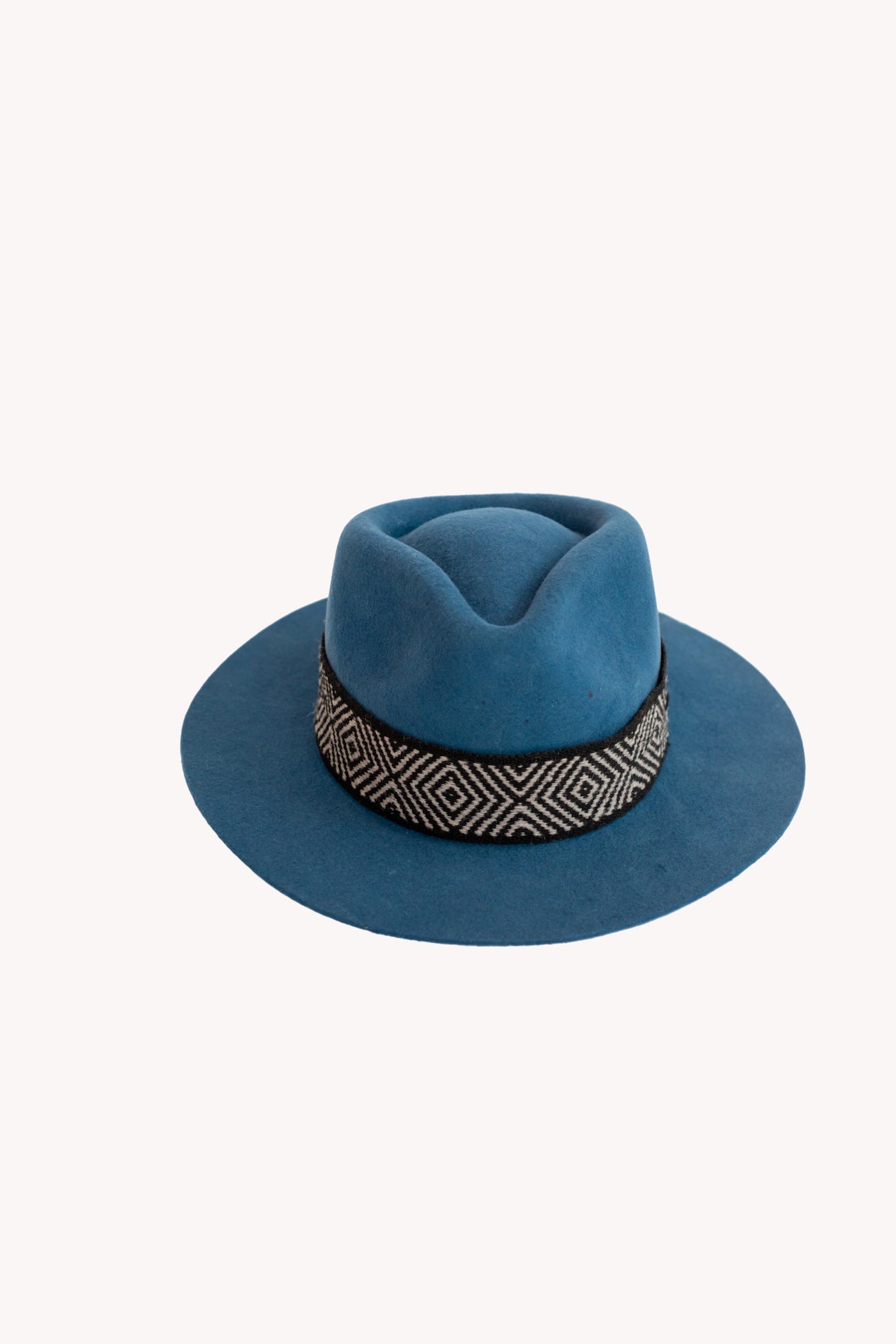 Denim Alpaca Wool Blend Short Brim Fedora Hat
