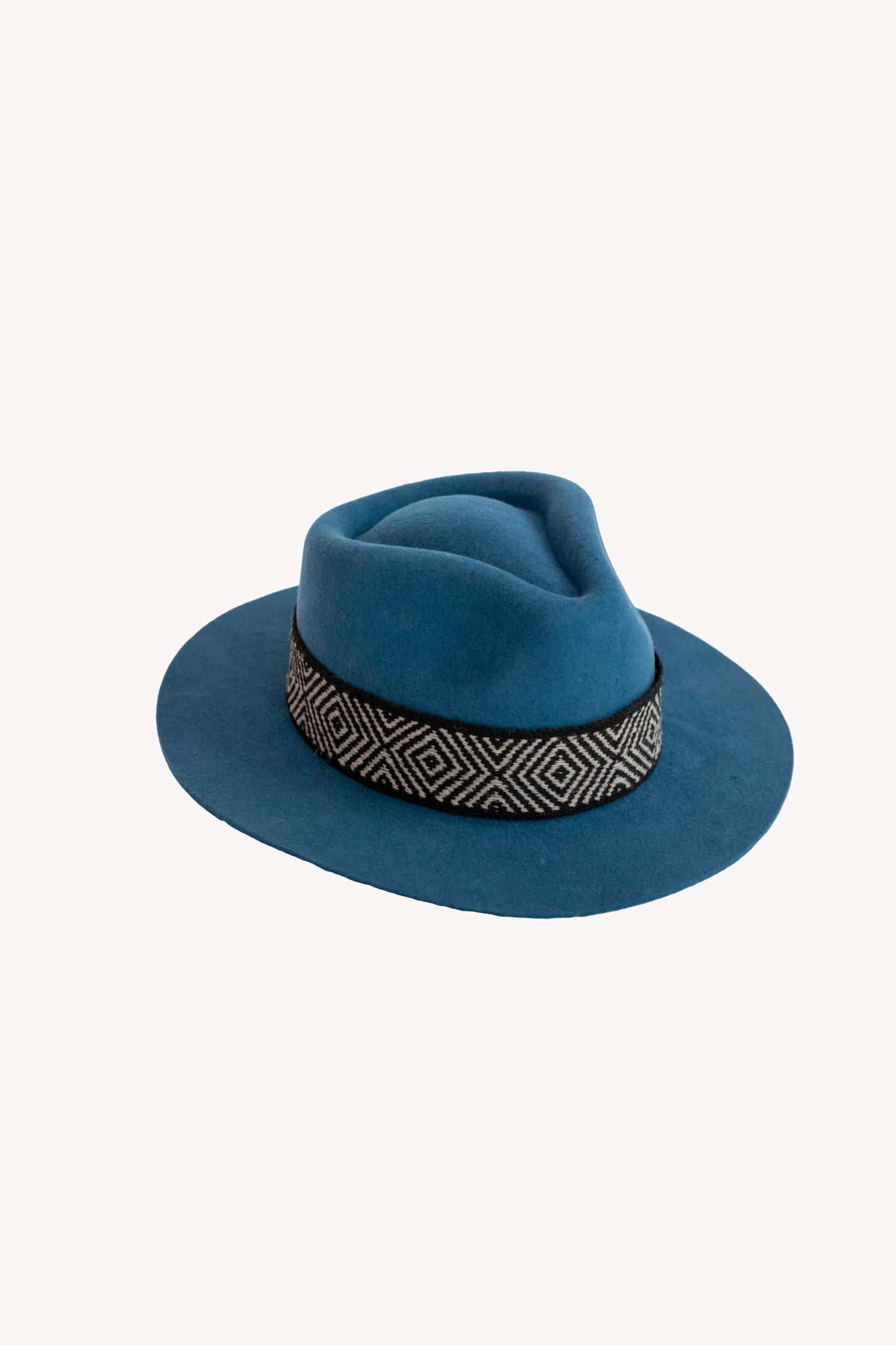 Denim Alpaca Wool Blend Short Brim Fedora Hat