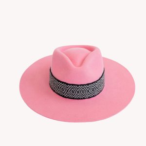 Bubble Gum Pink Wool Blend Western Cowboy Brim Hat