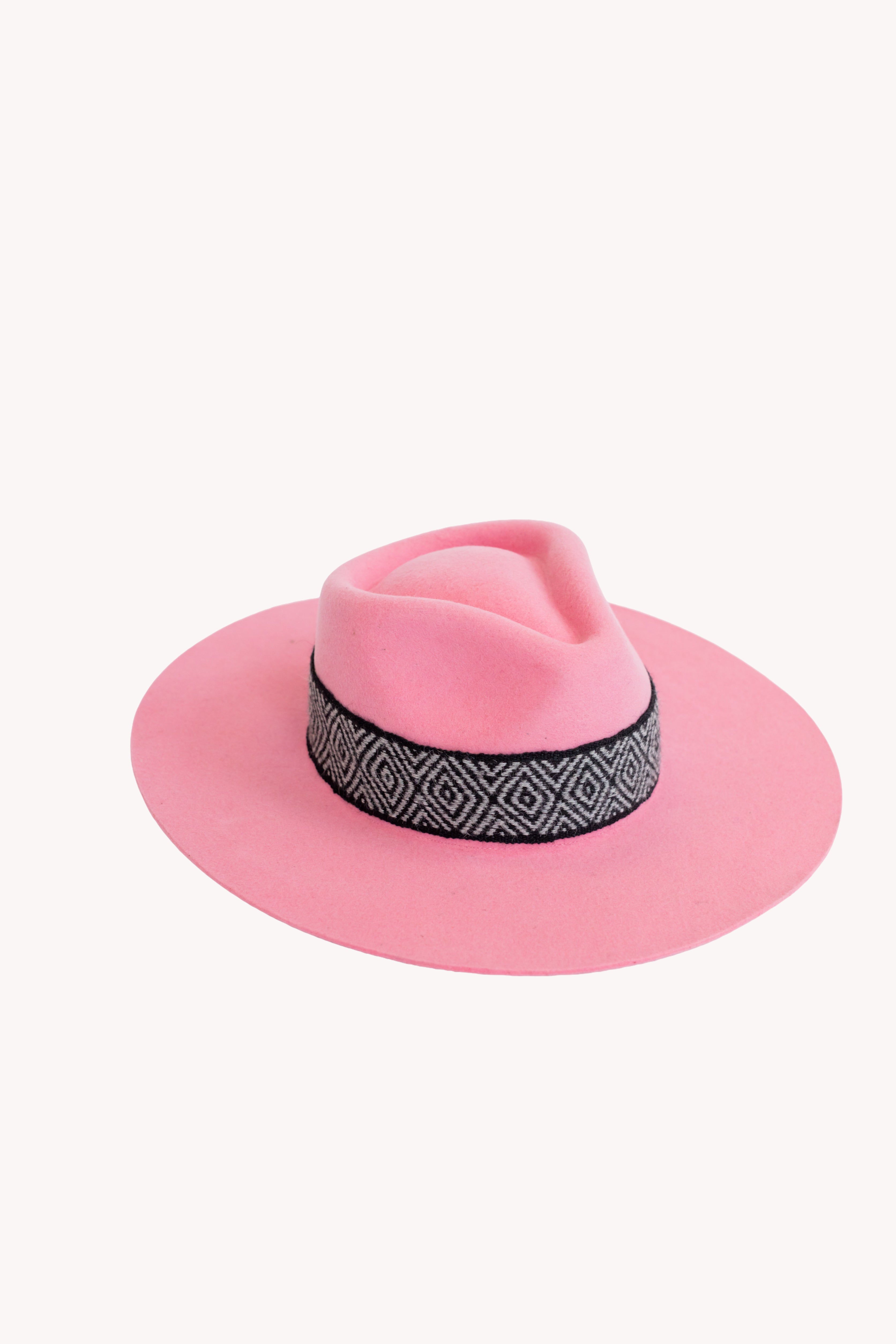 Bubble Gum Pink Wool Blend Western Cowboy Brim Hat