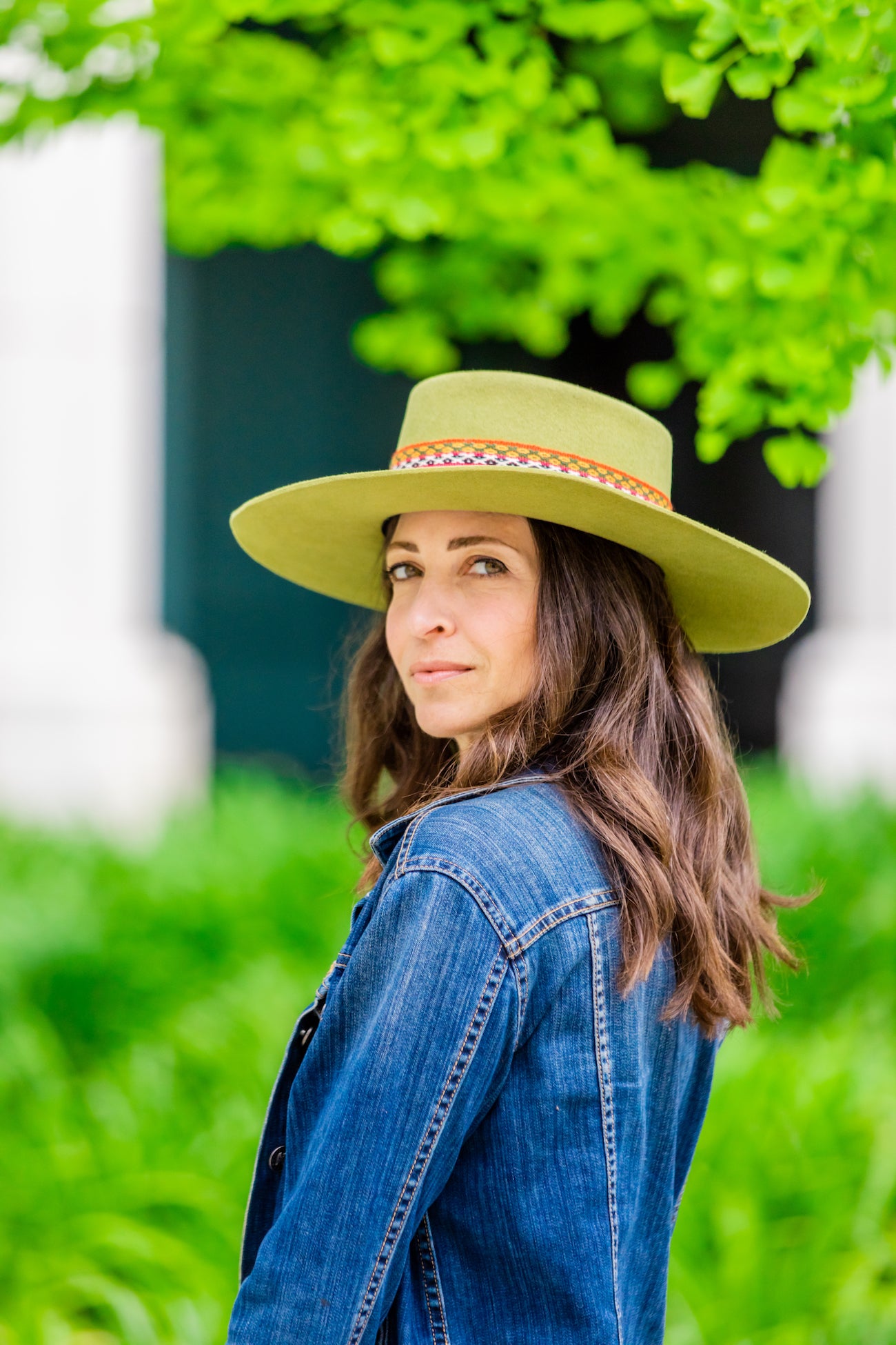Meadow Green Wool Felt Spanish Bolero Brim Hat