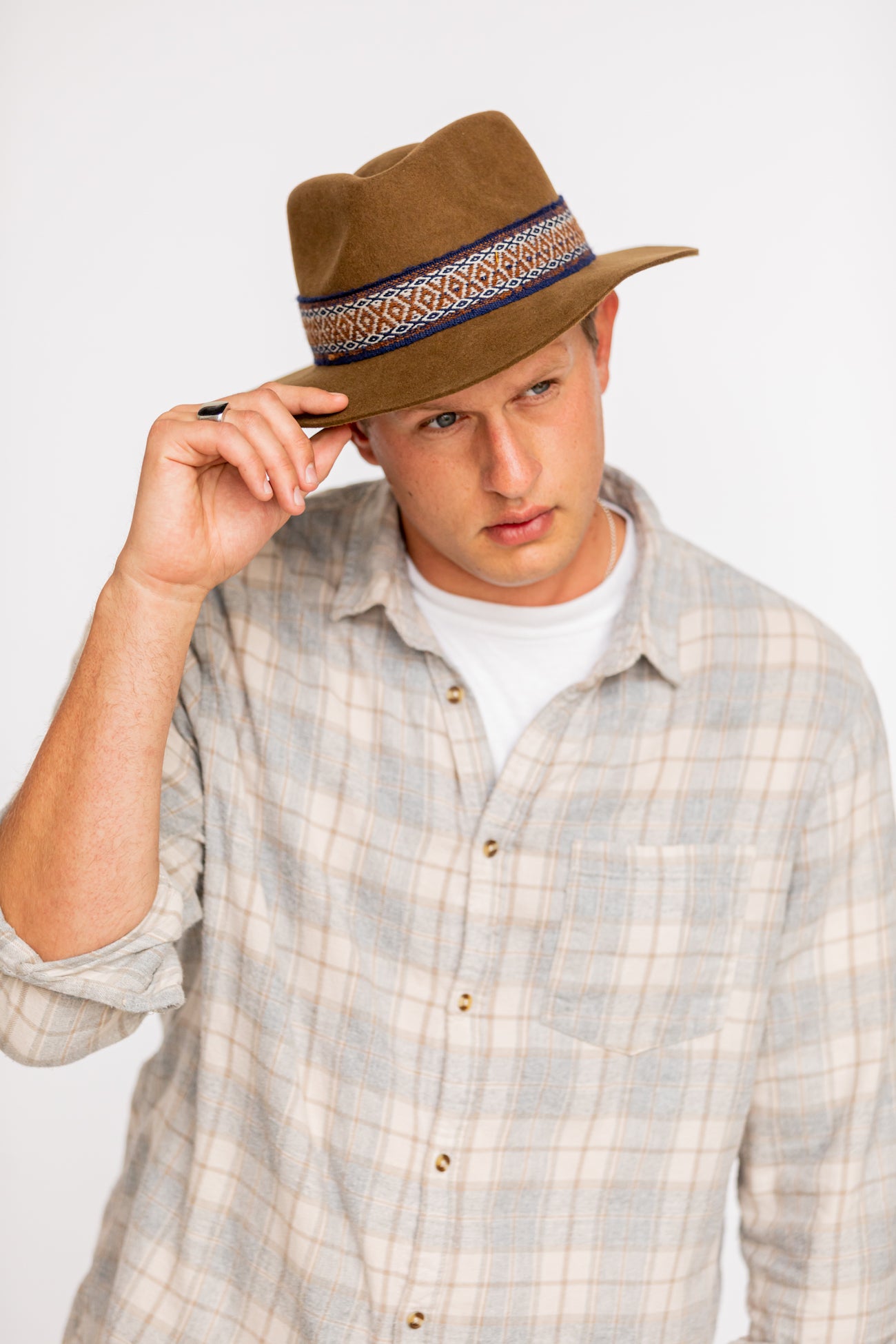 Chestnut Alpaca Wool Blend Short Brim Fedora Hat