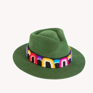 Hunter Green Wool Blend Short Brim Fedora Hat