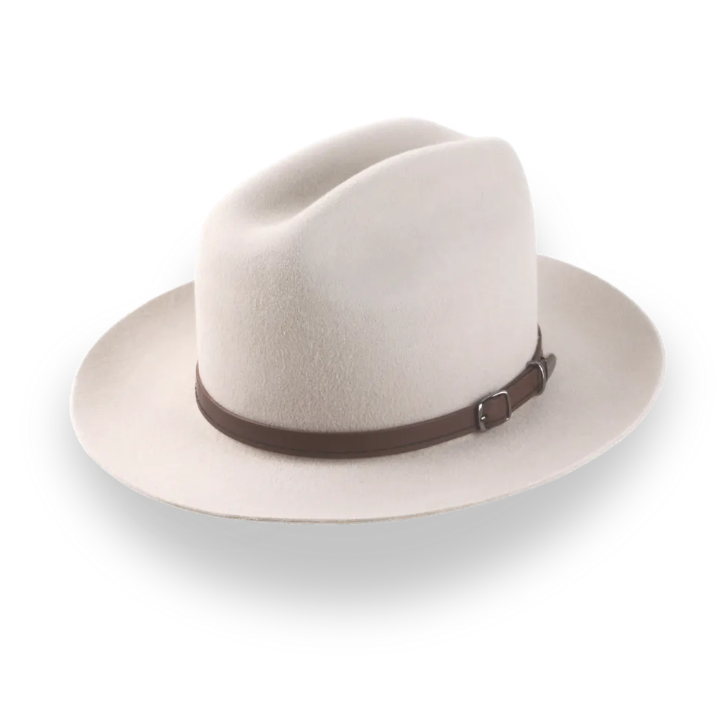 Structured Beige Structured Brim Western Hat