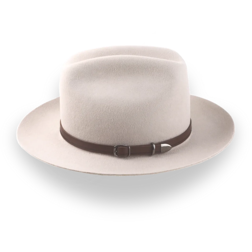 Structured Beige Structured Brim Western Hat - Image 2
