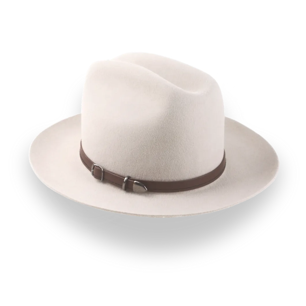 Structured Beige Structured Brim Western Hat - Image 3