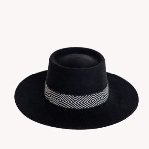 Black Alpaca Blend Felt Bolero Bucket Hat