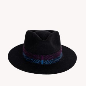 Black Alpaca Blend Felt Short Brim Fedora Hat
