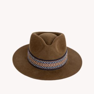 Chestnut Alpaca Wool Blend Short Brim Fedora Hat