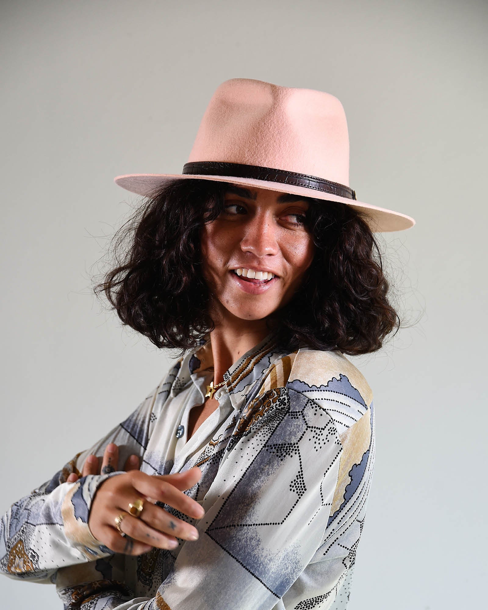 Casual Peach Classic Felt Hat - Image 4