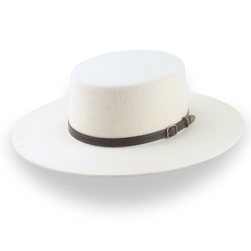 Heritage Ivory Wool Felt Flat Crown Western Hat
