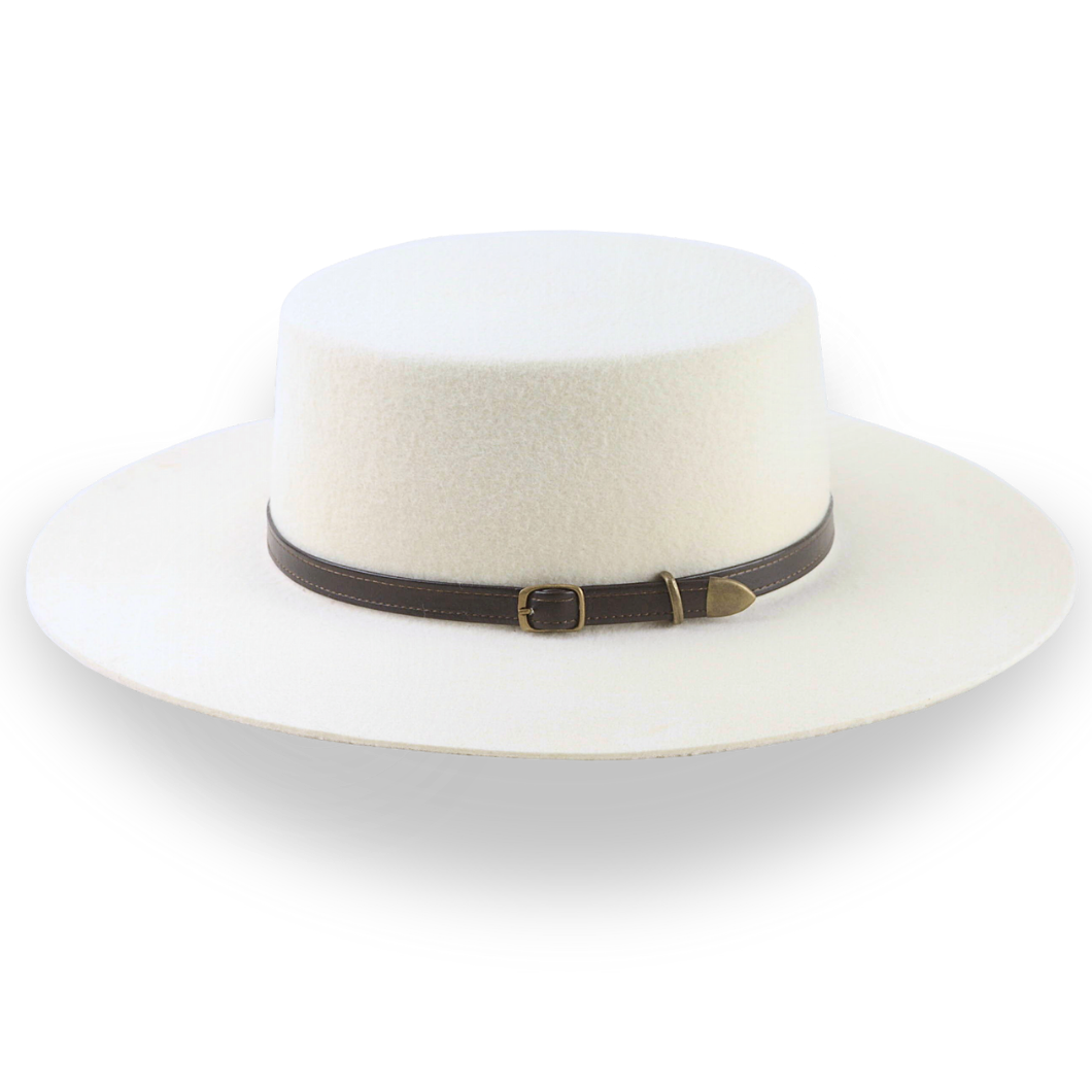 Heritage Ivory Wool Felt Flat Crown Western Hat - Image 2