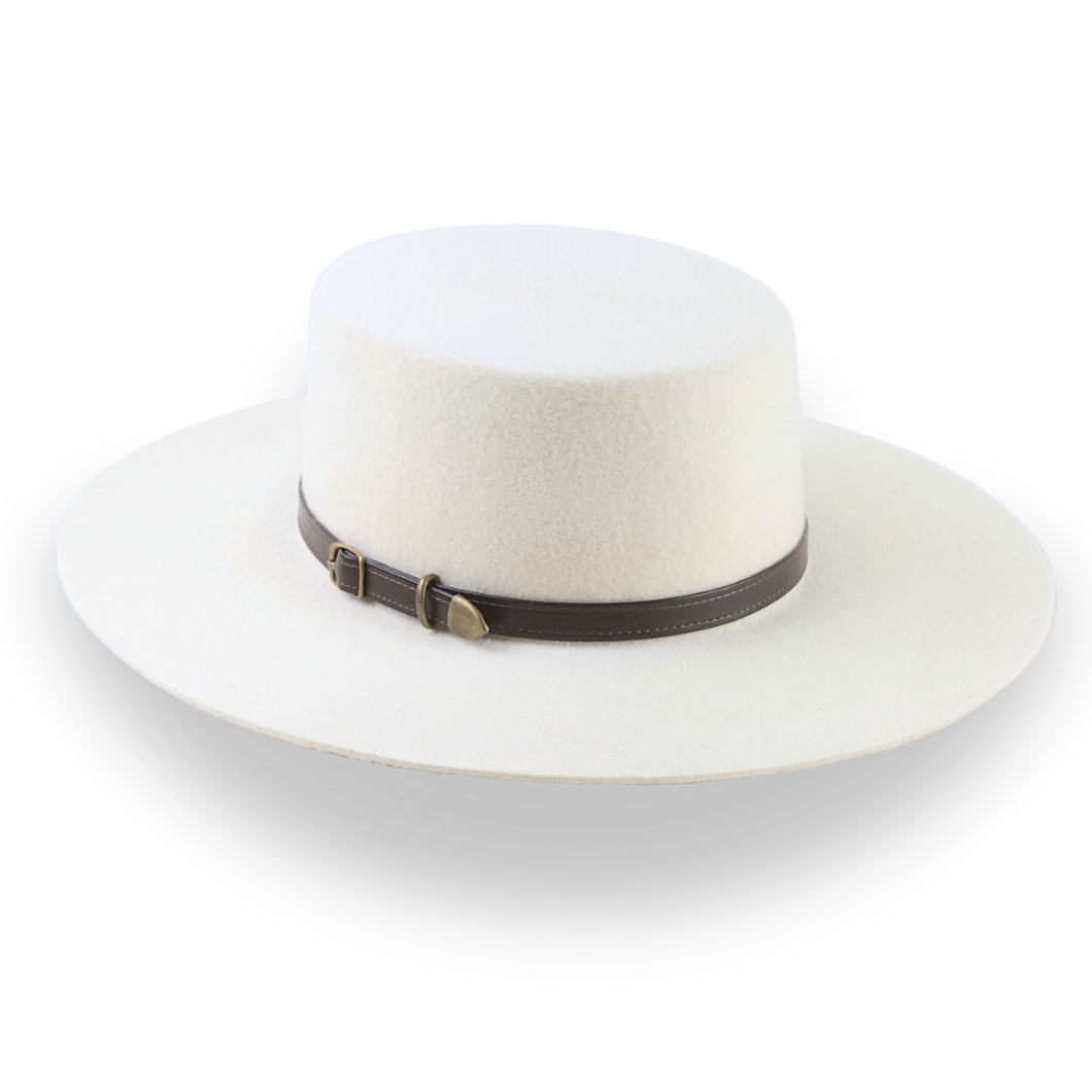 Heritage Ivory Wool Felt Flat Crown Western Hat - Image 3