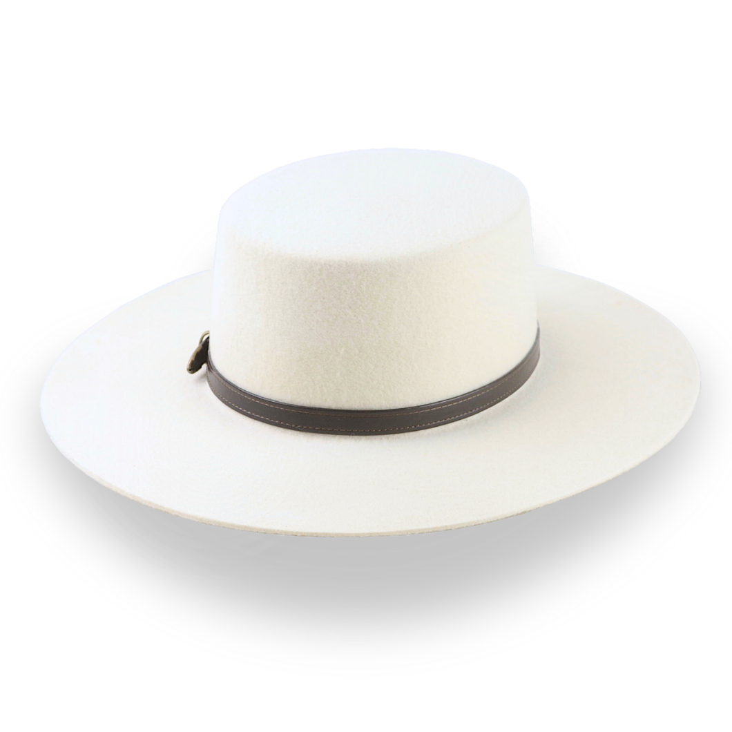 Heritage Ivory Wool Felt Flat Crown Western Hat - Image 4