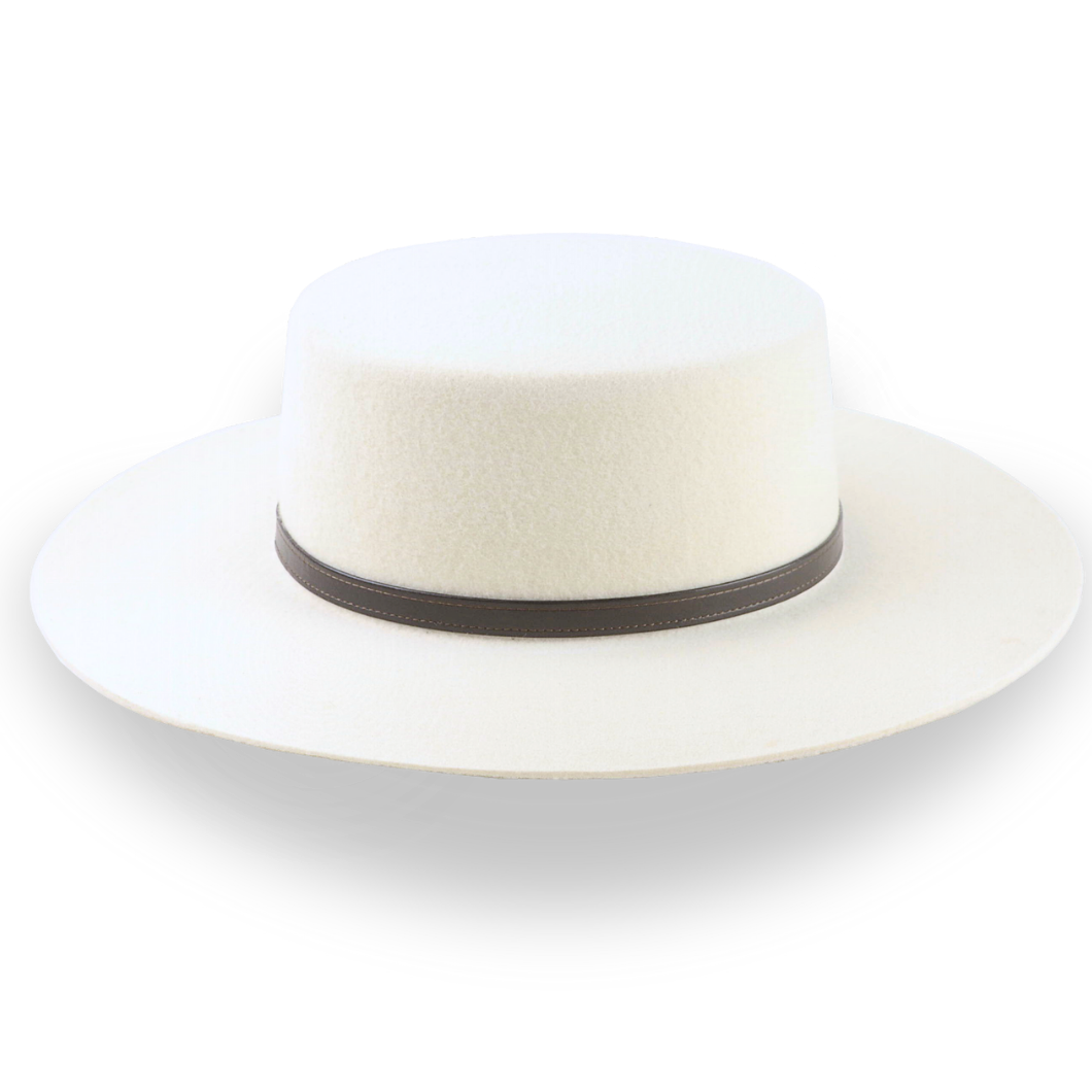 Heritage Ivory Wool Felt Flat Crown Western Hat - Image 5