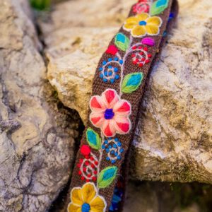 Floral Flourish Woven Wool Hat Band