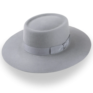 Refined Pewter Grey Structured Brim Western Hat