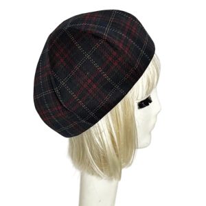 Plaid Beret with Satin Lining