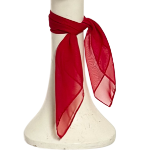 Red Chiffon Neck Scarf with Lightweight Chiffon Finish