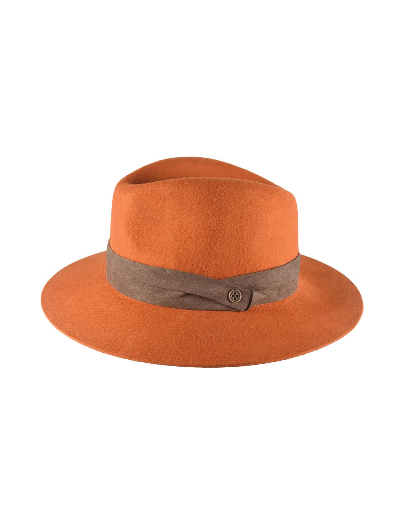 Casual Rust Orange Wide Brim Felt Hat - Image 3