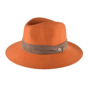 Casual Rust Orange Wide Brim Felt Hat