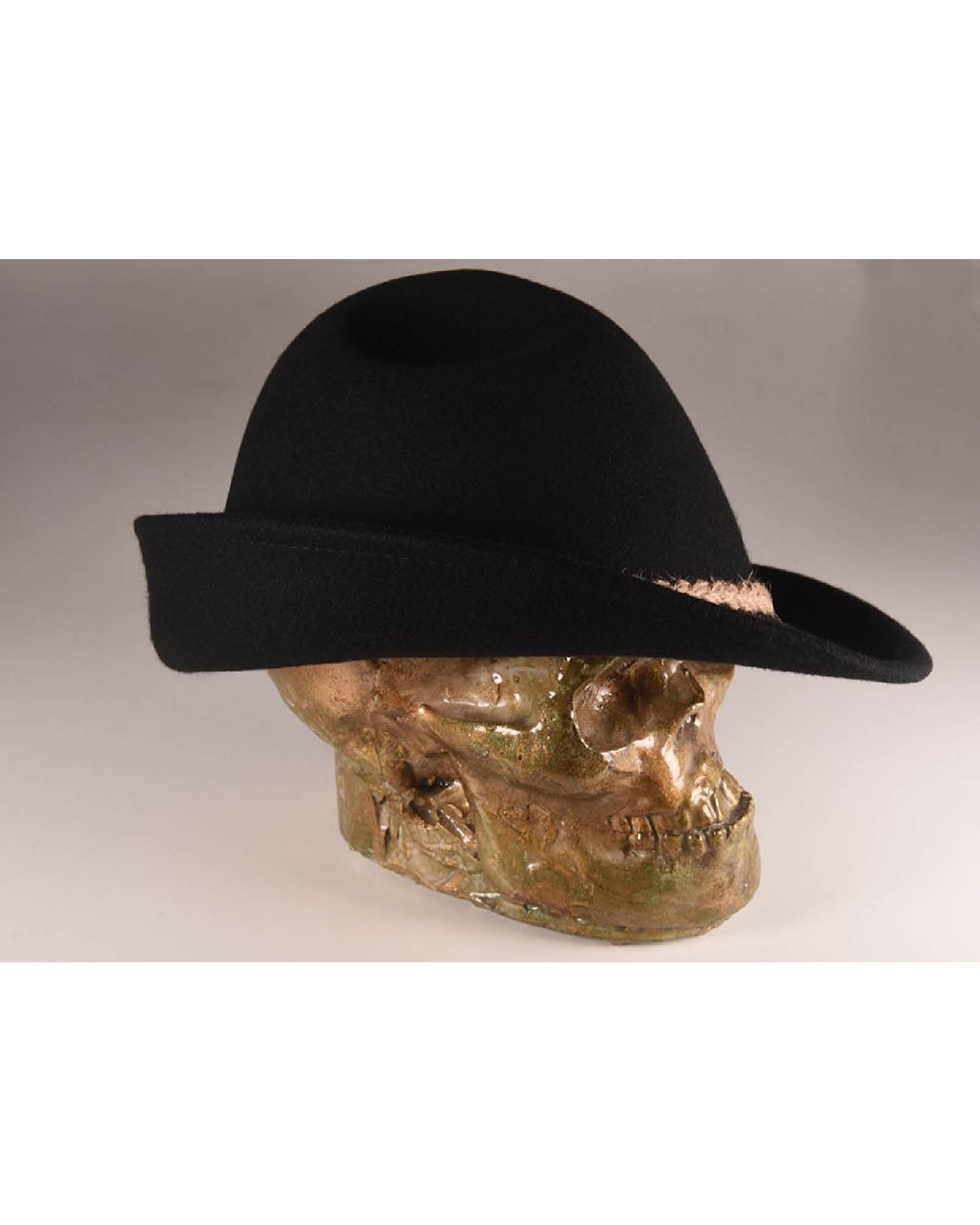 Modern Black Wool Felt Classic Felt Hat - Image 2