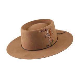 Textured Tan Classic Felt Hat
