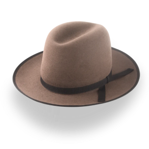 Formal Taupe Structured Brim Western Hat