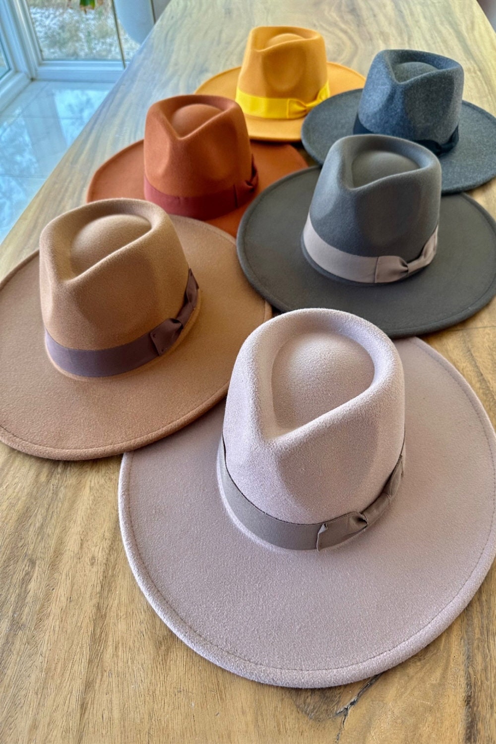 Vegan Felt Fedora Hat: Wide Brim Rancher Style, Adjustable Fit - Image 2