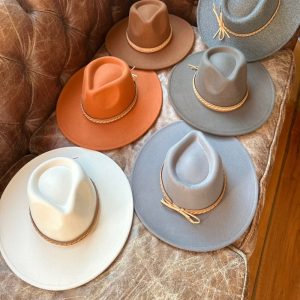 Vegan Felt Rancher Hat: Western Fashion Hat with Adjustable Fit