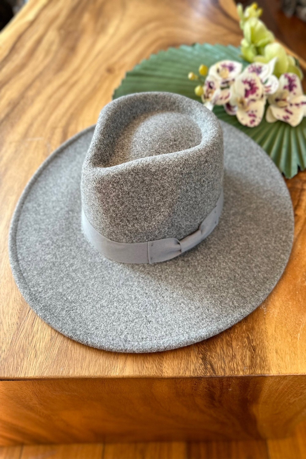 Vegan Felt Fedora Hat: Wide Brim Rancher Style, Adjustable Fit - Image 6