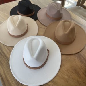 Vegan Felt Panama Hat: Wide Brim Fedora with Removable Belt