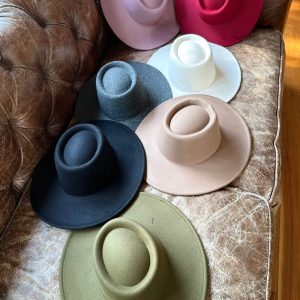 Vegan Felt Bolero Hat: Wide Brim Fashion Boater Hat