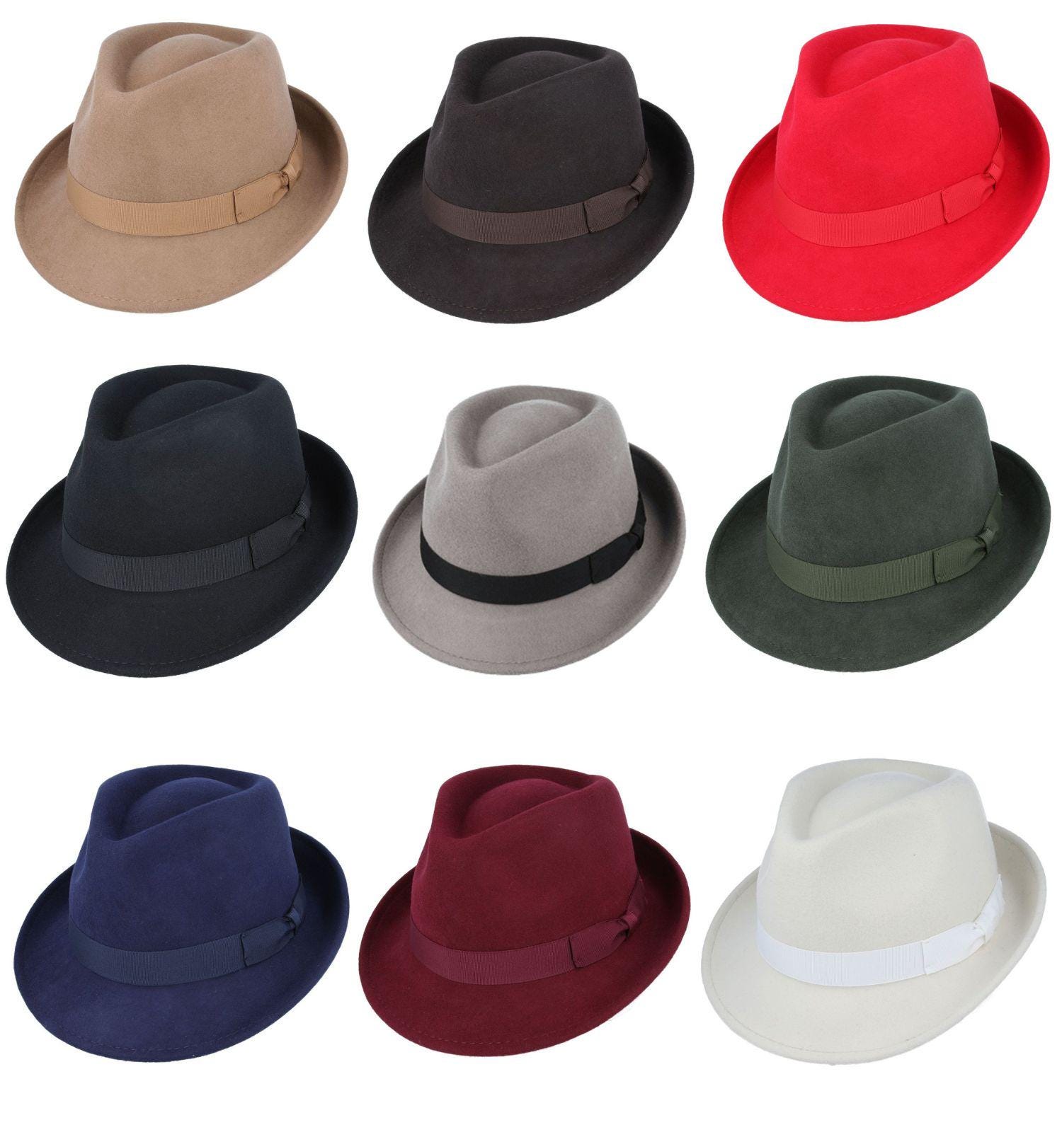 Wool Trilby Hat: Crushable Wide Brim with Grosgrain Band - Image 2