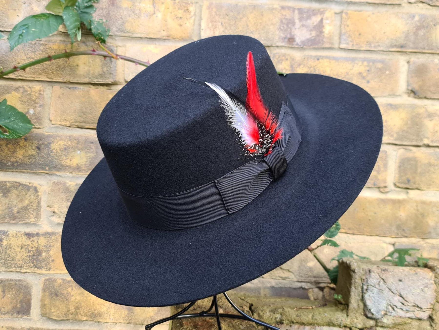 Wool Felt Bolero Hat: Wide Brim Western Style, Classic Boater Shape, 100% Wool - Image 6