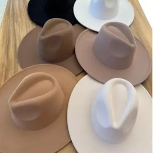 Vegan Felt Panama Hat: Wide Brim Fedora, Unisex (57-58cm)