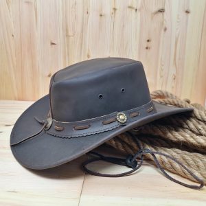 Leather Outback Hat: Unisex Western Style