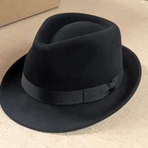 Wool Trilby Hat: Crushable Wide Brim with Grosgrain Band
