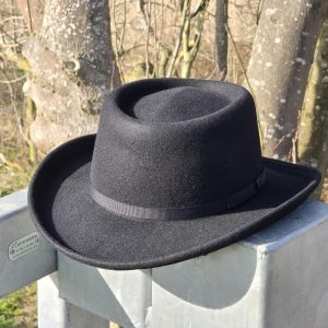 Crushable Wool Felt Gambler Hat: Wide Brim Cowboy Style