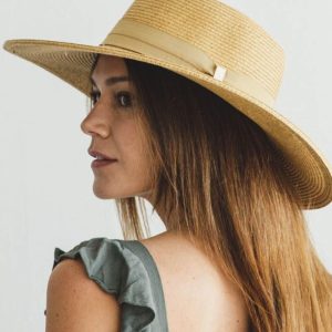 Wide Brim Straw Boater Hat: Structured Sun Hat
