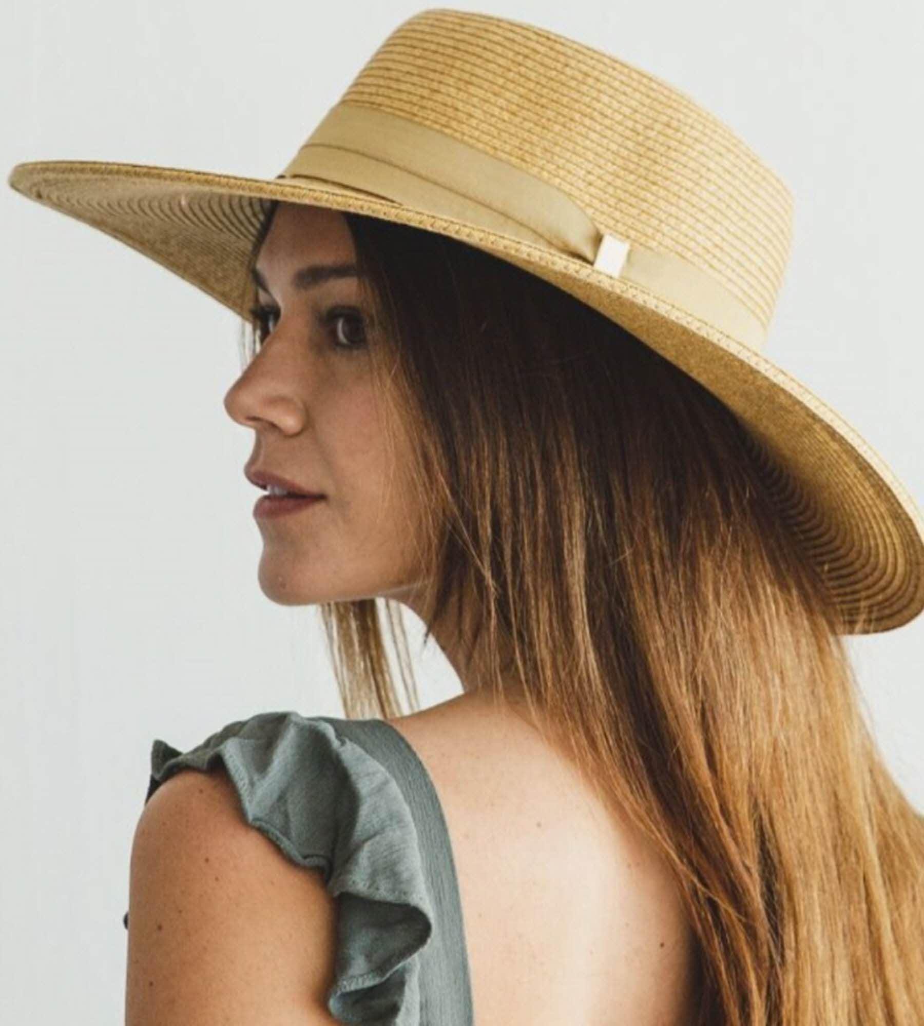Wide Brim Straw Boater Hat: Structured Sun Hat