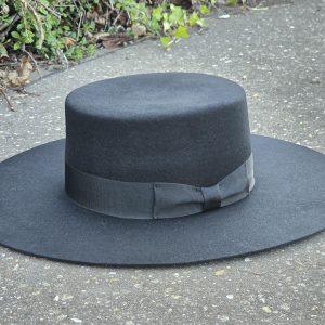Wool Felt Boater Hat: Wide Brim Gaucho Hat, Spanish Bolero Style