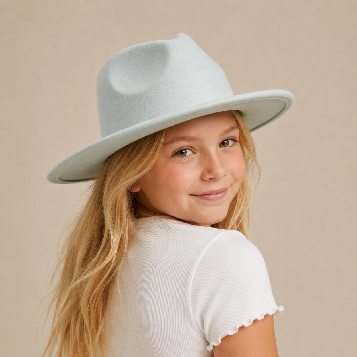 Kids Faux Felt Rancher Hat | Flat Brim | Adjustable Fit - Image 4