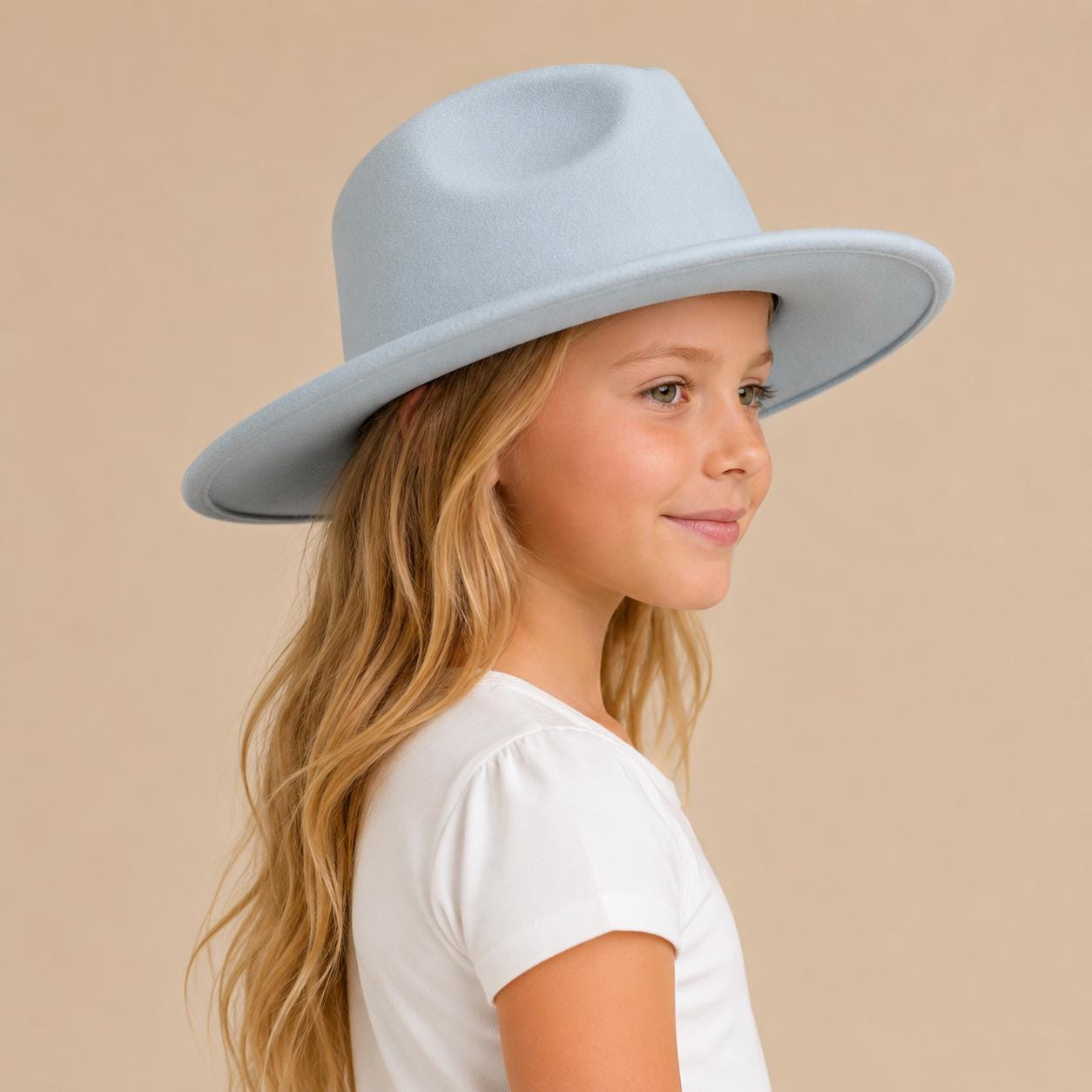 Kids Faux Felt Rancher Hat | Flat Brim | Adjustable Fit - Image 5